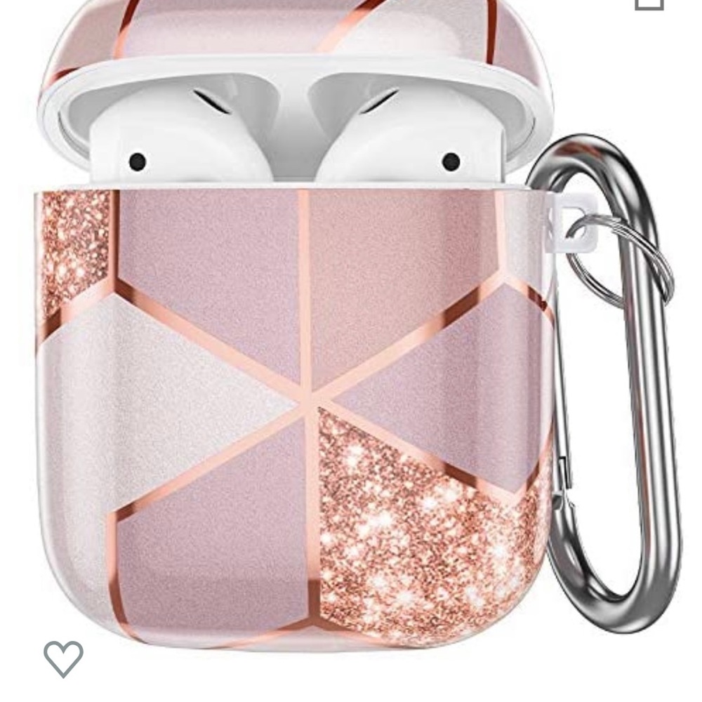 Pink geometric AirPods case cover